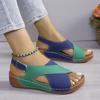 Fashion New Women's Contrast Color Wedge Sandals Summer Peep Toe Non Slip Beach Shoes Woman Comfortable Platform Roman Sandalias Mujer