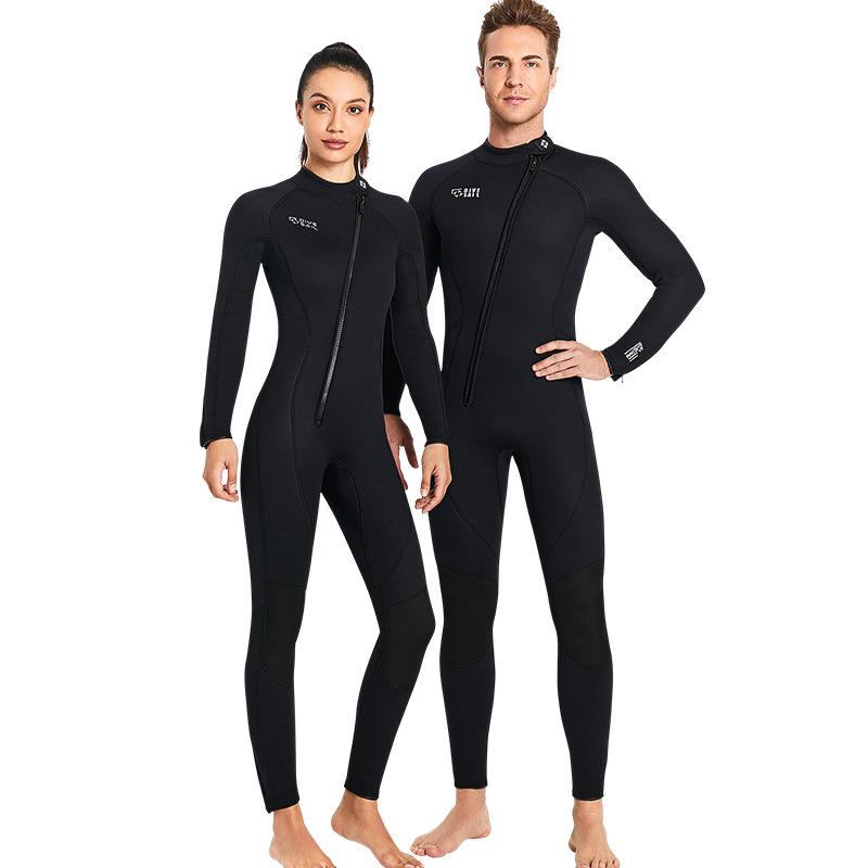 European & American 3MM Wetsuit: Unisex Long Sleeve Snorkeling & Surfing Suit for Cold-Proof Winter Swimming