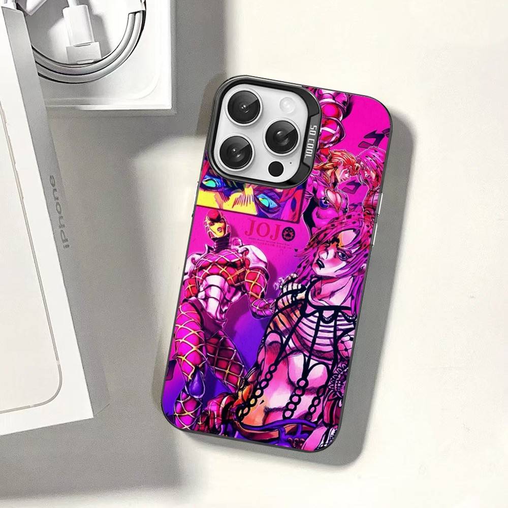 Anime Jojo Bizarre Adventure Phone Case For IPhone 17 16 15 14 11 12 13 Pro Max Plus Pro Colored Silver Cover