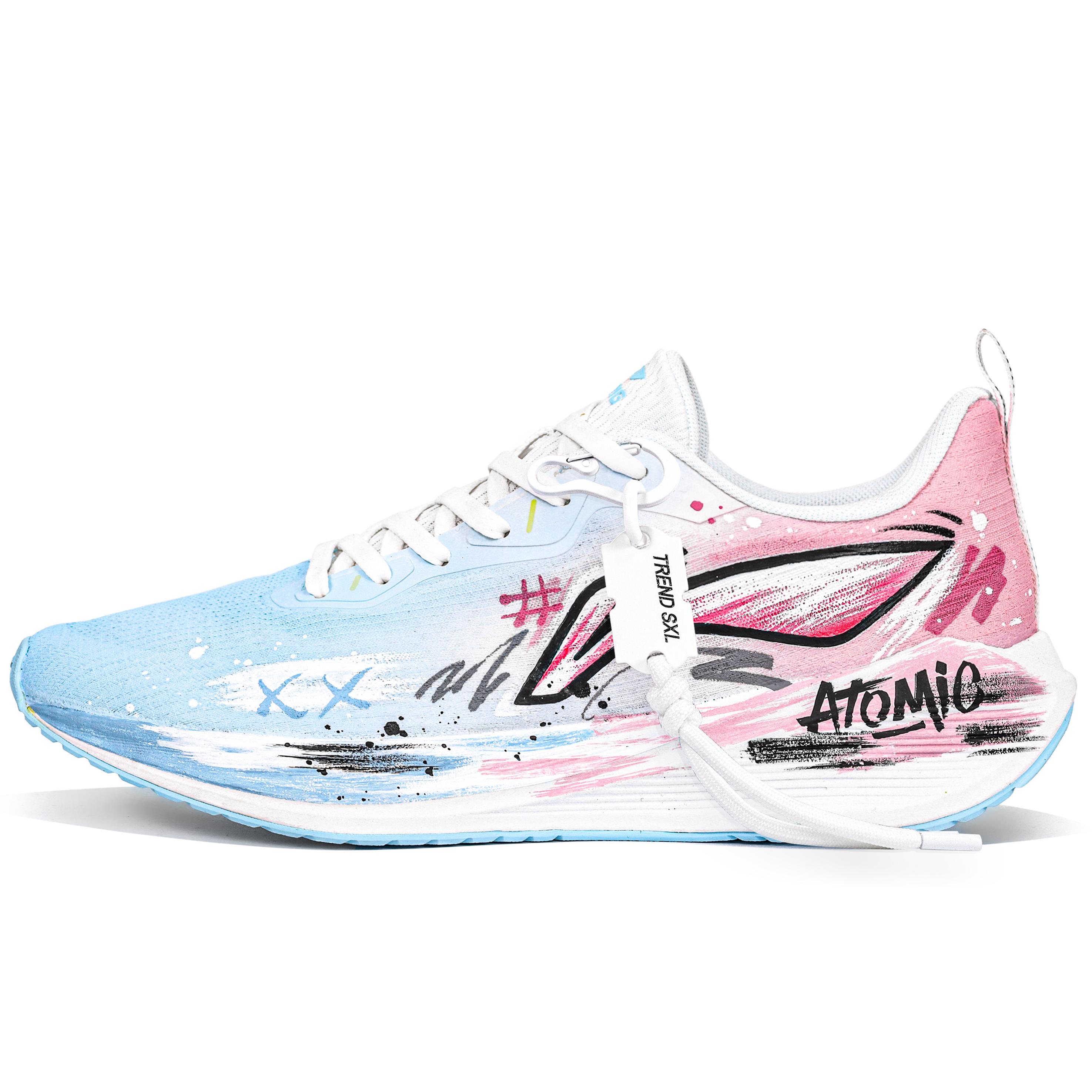 Li Ning Wuyue Slip Resistant Abrasion Resistant Low top Casual Running Shoes Men s Blue Pink ARST003-1(Team204- )