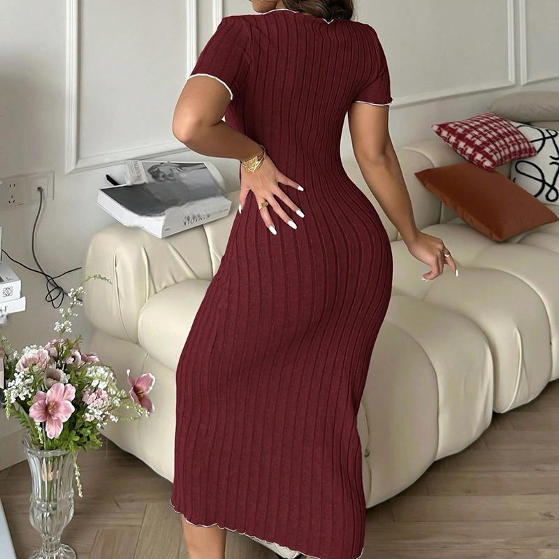 Sweet Bow Women's Mid-Length Nightdress - Early Autumn Pajamas and Home Wear Collection