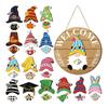 1 Set Interchangeable Wooden Welcome Sign with Seasonal Hat Accessories Gnome Highland Cow Hanging Front Door Sign Home Office Holiday Decoration