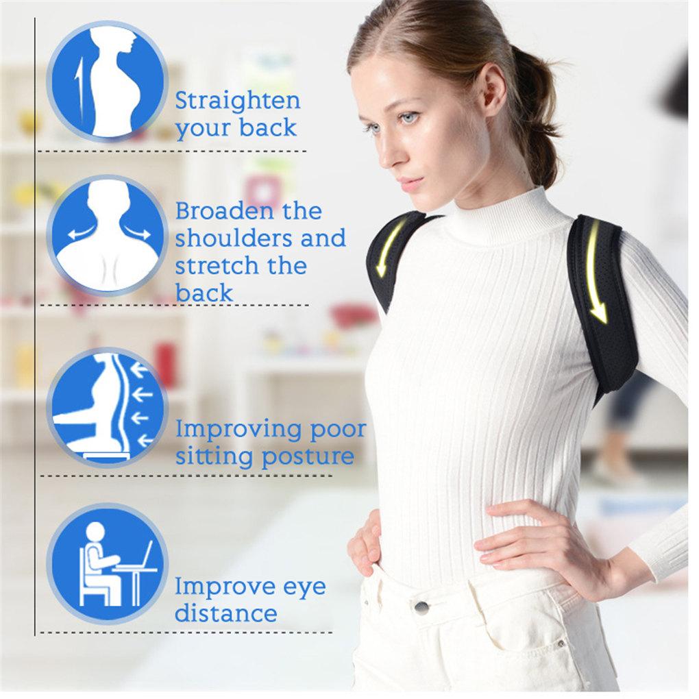 Posture Corrector Adjustable Shoulder Belt Support Kyphosis Correction Brace