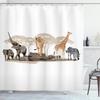 Funny Giraffe Get Naked Shower Curtain Giraffe with Glasses In Soap Bubble Bathtub Wild Animals Bathroom Decor Waterproof Fabric