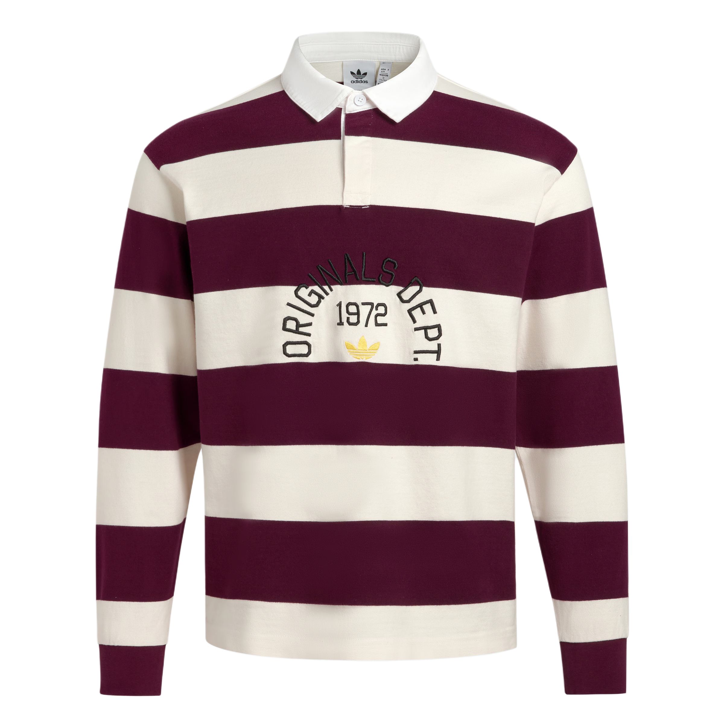 

Adidas Originals Ss25 Dept. Striped Casual Fashion Loose Fit Long Sleeve Polo Shirt Men tops KF1867 M