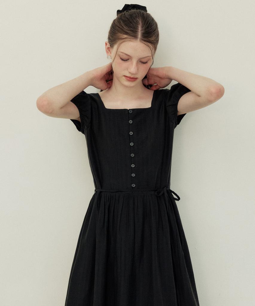 Adowl See Through Choker Law Rise Long Dress - Black