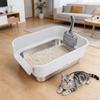 Cat Litter Box Large Size Open Top High Sided Easy Cleaning Stainless Steel Cat Litter Box for Home