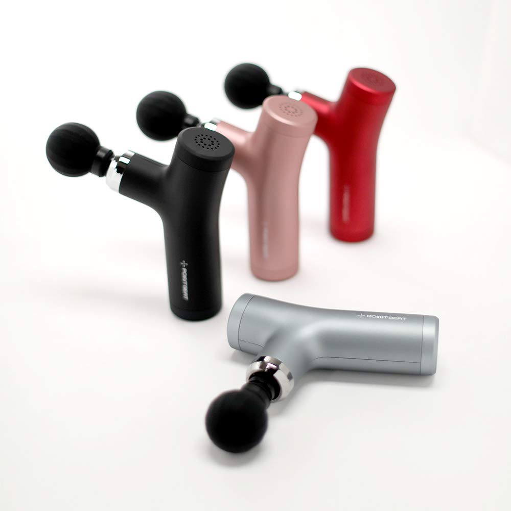 Doshisha Myofascial Release Gun, Point Beat, Handy, Lightweight, 4 Levels of Vibration, Rechargeable, with 4 Attachments, Pink