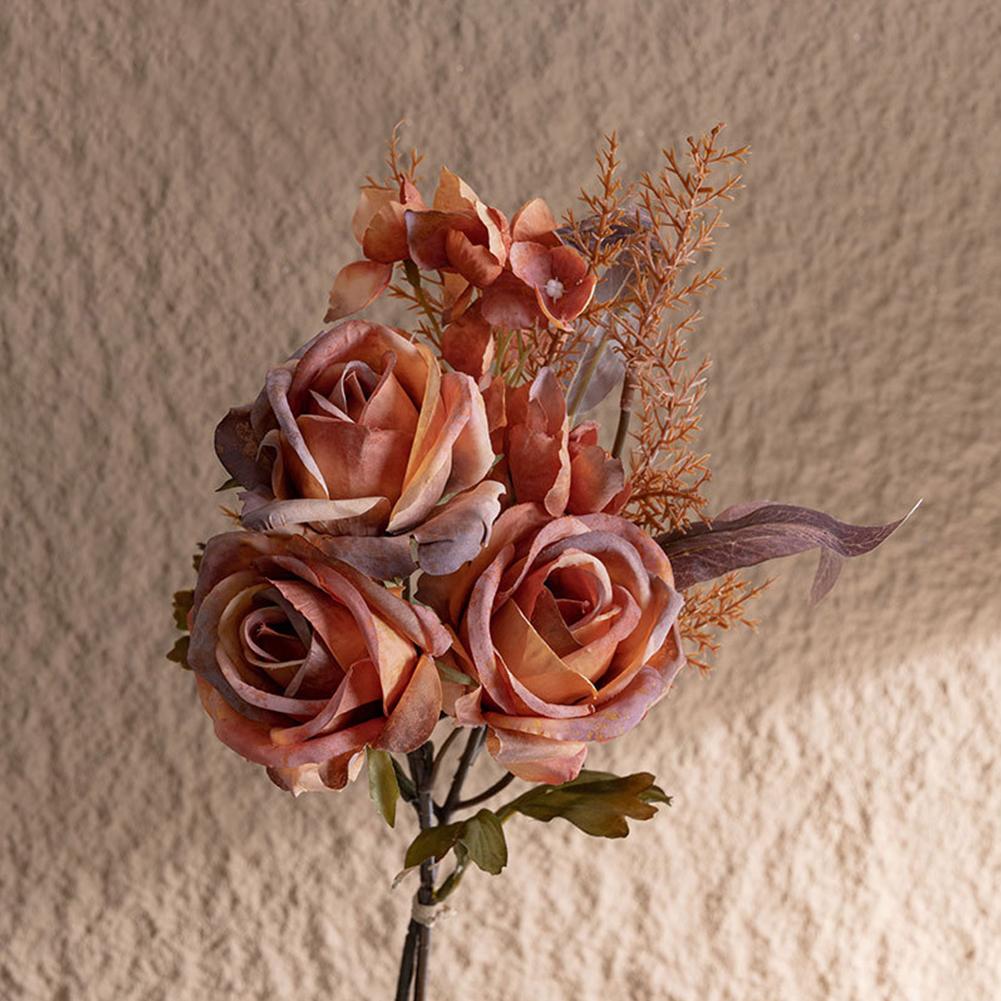 Artificial Rose Bouquets Artificial Flowers Rose Flower Branch Realistic Fake Rose For Wedding Home Decor