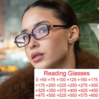 Sexy Rectangle Reading Glasses Anti Blue Light Presbyopia Eyewear Trendy Leopard Frame Eyeglasses for Women