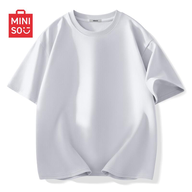 MINISO Men's Ice Silk Mesh Breathable Short Sleeve T-Shirt
