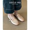 Sheepskin~ Single Shoes Women's Shallow Mouth Flat Bottom Versatile Hollow T-band with Skirt Retro Mary Jane Shoes