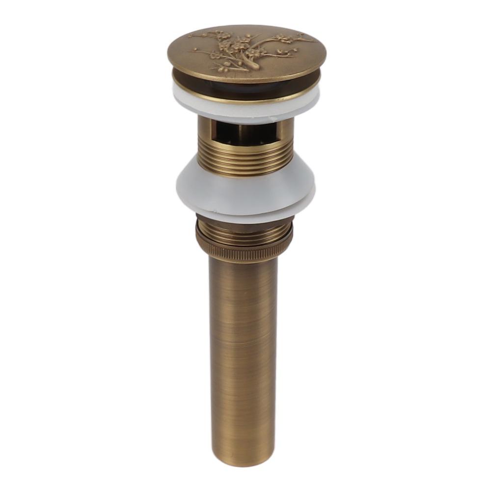 Antique Brass Sink Drain Brass Material Sink Drain Stopper Vintage Vessel Sink Drain  For Bathroom