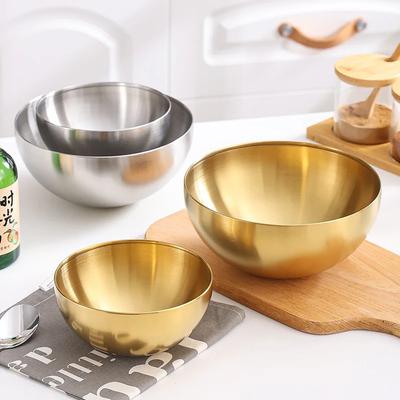 15cm/20cm/25cm Stainless Steel Fruit Salad Bowls Soup Rice Noodle Ramen Bowl Multifunctional Spice Bowl Food Mixing Container