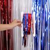 Vibrant White Red And Blue Independence Day Rain Curtain For Festive Decorations Party