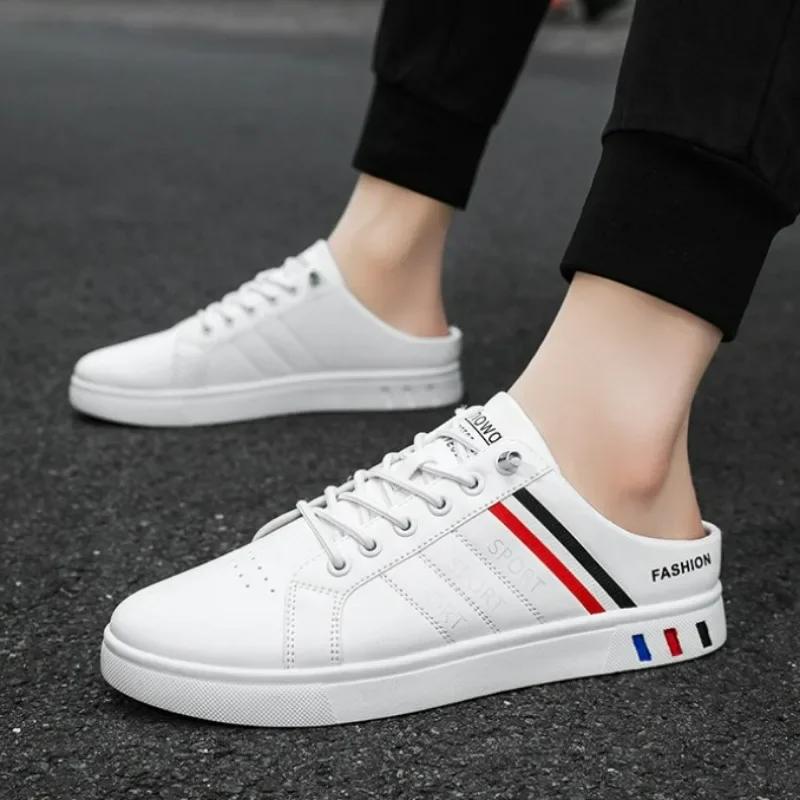 Slippers for Men Summer Baotou Sneaker 2024 Outdoor Man Comfort Flat Shoes High Quality Men Half Drag Walking Shoes Plus Size 48