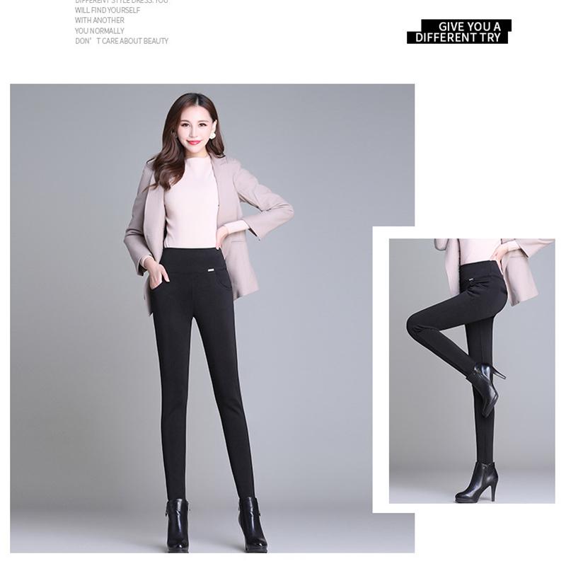 women Winter Warm skinny Pants Velvet Thick Trousers High Waist Elastic Long Stretch  Casual pencil Pants clothes 4XL 5XL 6XL