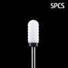 5pcs Milling Cutter For Manicure Set Ceramic Nail Drill Bit Mill Manicure Machine Pedicure Tools for Removing Gel File 3/32 Inch