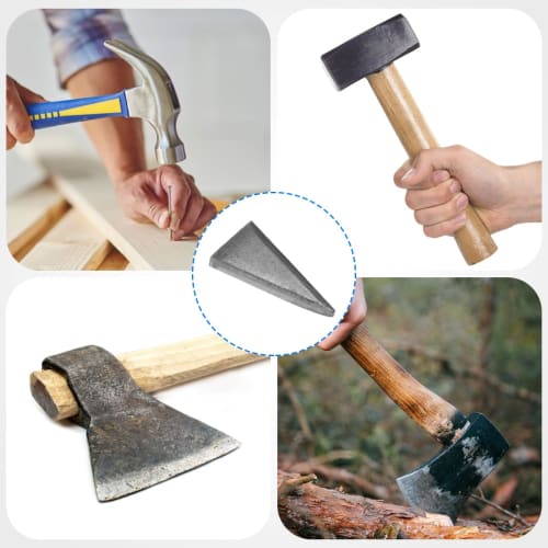 WOONEKY Hammer 20pcs Triangular Wedges, Claw Wedges, Pegs for Wooden Axe Handles, Axe Wedges, Axe Handle Wedges, Axe Mounting Accessories, Steel Handl