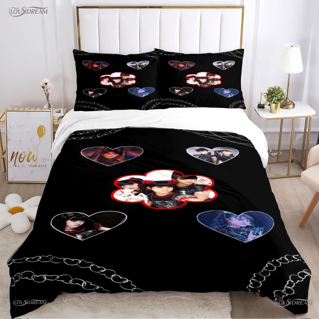 Babymetal kombination Hela säsongen Påslakan Täcke Sängkläder Set Mjukt Täckesöverdrag och Örngott Enkel/Dubbel/Queen/King