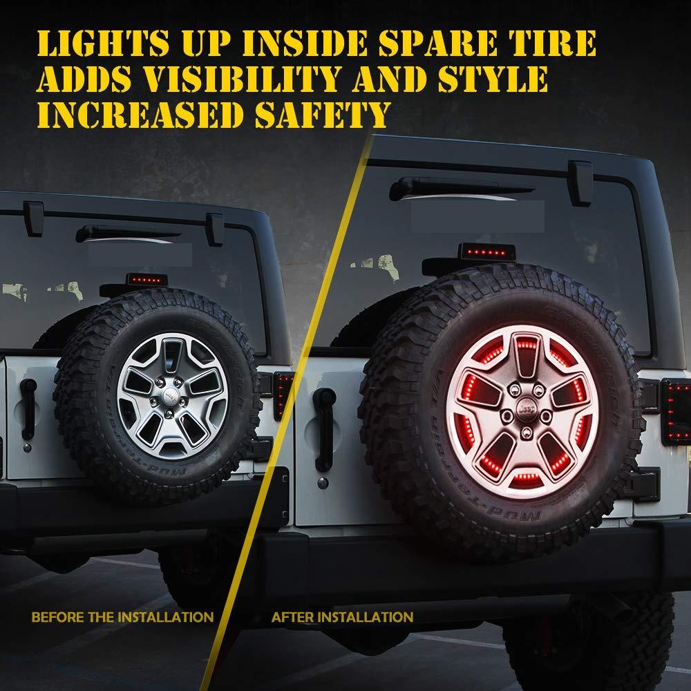 Lumină roată de rezervă Al treilea LED pentru roată spate pentru 2007-2018 Jeep Wrangler JK JKU YJ TJ A treia lampă spate