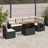 VidaXL Garden Lounge Set 7 Pcs with Cushions Black Wicker 3327157
