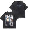 Rosala LUX TRACKLIST TEE Album Tour  Vintage Washed Tshirt Men Women Short Sleeve Cotton Aesthetic Tshirts Casual Tshirts