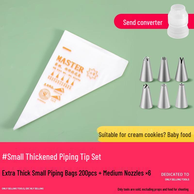 Einweg Verdicktes Spritzbeutel Set mit Tüllen & Backformen für Babynahrung & Kuchen