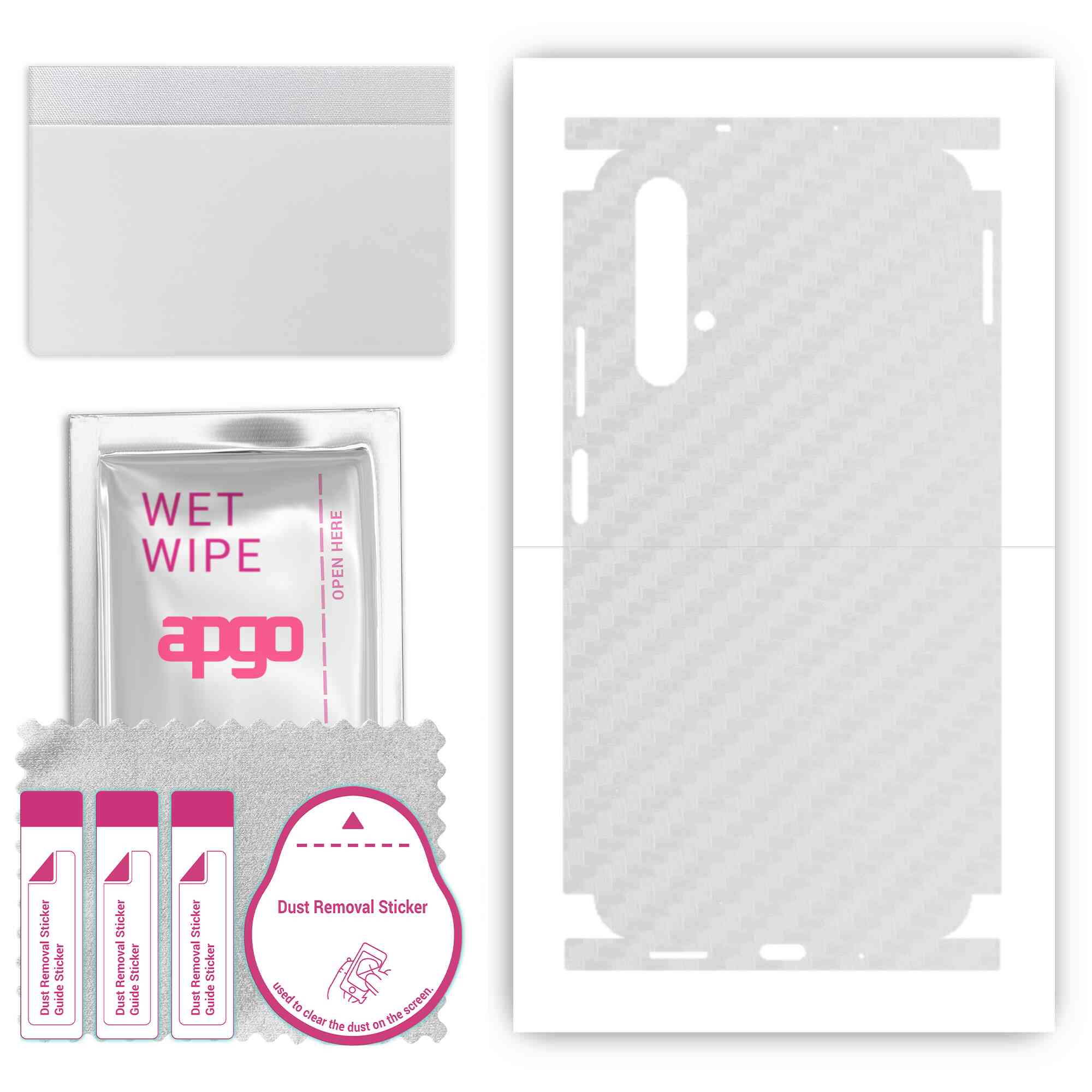 

apgo Protective Skin Sticker for the back+sides compatible with Honor 20, Full Wrap Film, Foil, Vinyl - Pattern Transparent Carbon