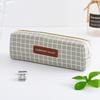 Canvas Pencil Case Aesthetic Geometric Pattern Smooth Sturdy Zipper Portable Large Capacity for Office Workers Stationery Organizer