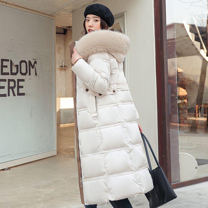 2025 Women's Long Slimming Cotton Coat with Fur Collar – Thickened, Warm Winter Fashion Jacket