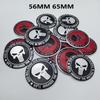 4pcs 56mm 65mm Punisher Skull Logo Badge Car Stickers Accessories for Car Wheel Center Caps Rim Wheels Hub Cover Emblem Replace
