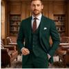 Nuovo Abito Verde da Uomo Matrimonio Festa Formale Sposo Testimone Ballo di Fine Anno Affari Smoking da Uomo Set Personalizzato 3 Pezzi Giacca Gilet Pantaloni