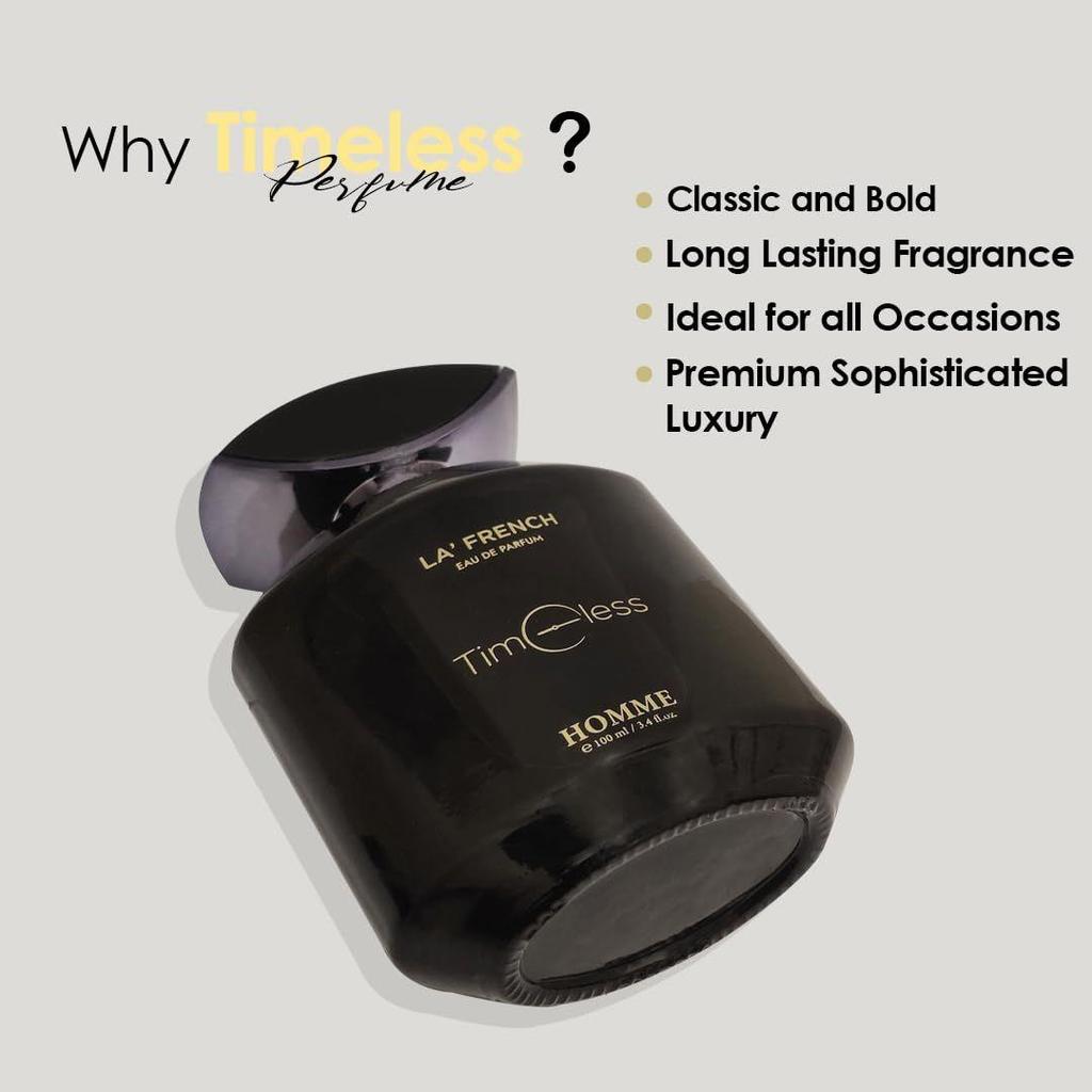 La French Timeless Parfym för Män 100ml | Eau de Parfum | Långvarig Maskulin Doft, Perfekt för Speciella Tillfällen