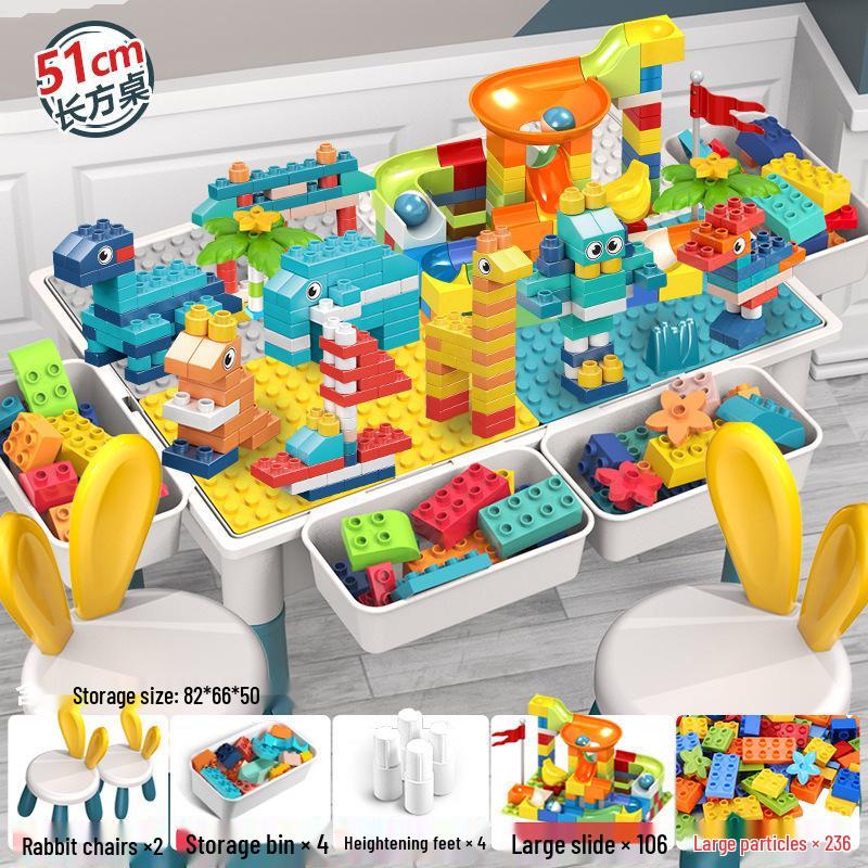 Children's Multifunctional Building Block Table for Early Education and Brain Training
