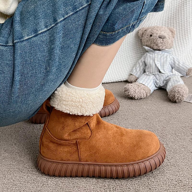 Ghete de zăpadă pentru femei, mărime mare, cu talpă moale, de iarnă, călduroase, cu blană, ghete de gleznă căptușite, anti-alunecare, pentru drumeții, casual, sport, din bumbac