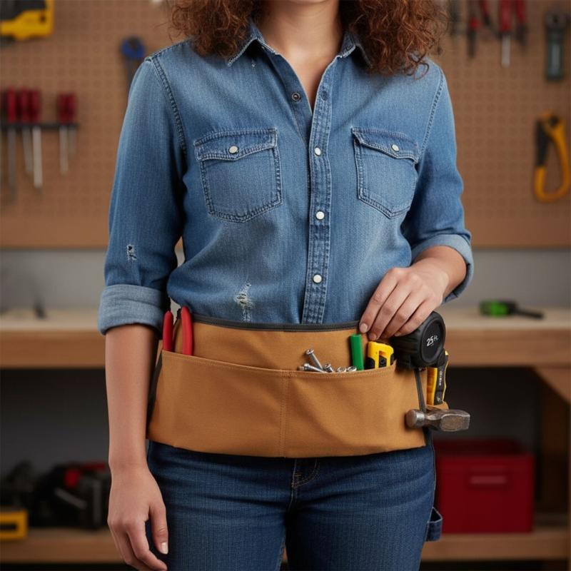 Tool Belt Pockets Tool Belts for Men Adjustable Tool Pouch Belt for Electrician Carpenter Work Apron Utility Belt