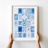 Poster blaue Kacheln