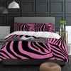 Zebra Stripes Black Pink Bedding Set 3pcs Boys Girls Duvet Cover Pillowcase Kids Adult Quilt Cover Double Bed Set Home Textile