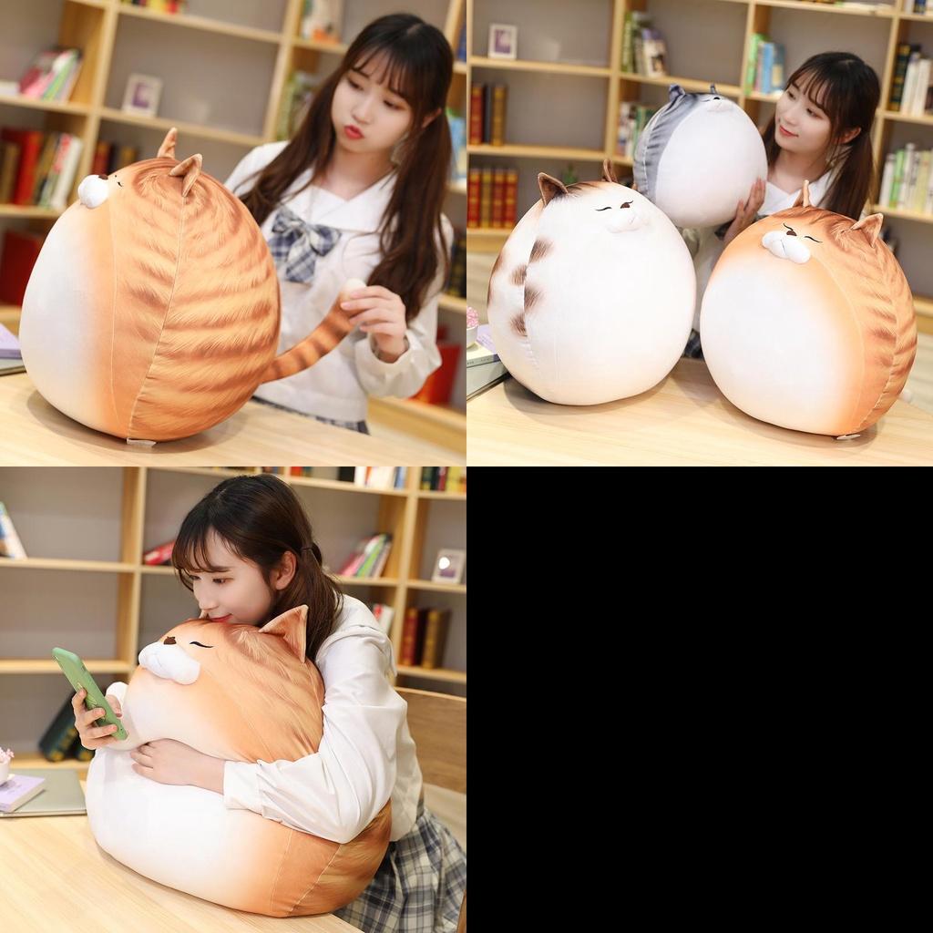 Big Huggable Cat Plushie For Bedtime Cuddles With Realistic Design And Smooth Stitching