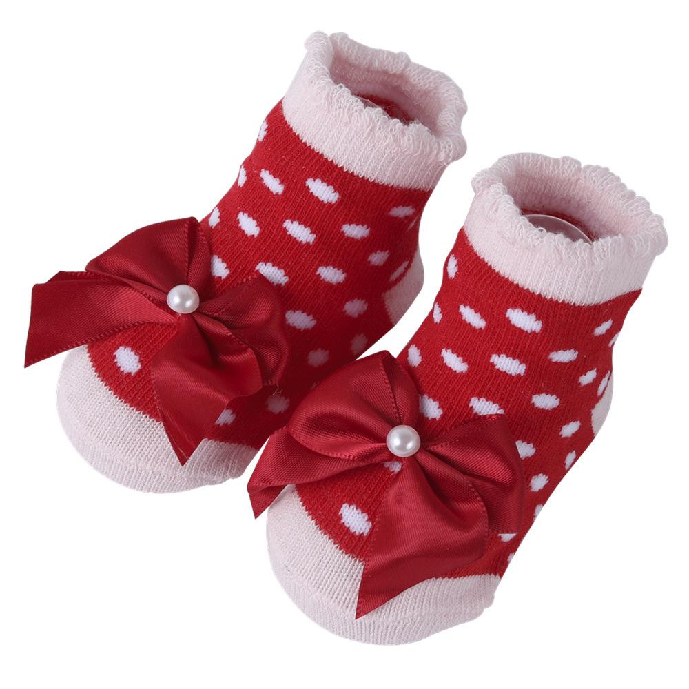 Cartoon Stripe Mesh Bow Baby Socks - Cute European & American Style