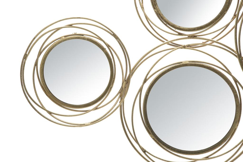 Iron Panel With Mirrors Gold Round 124.5X4X53.5 Cm