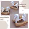 Safe Wood Miniature Rocking Horse Nursery Room Rocking Chair For Doll House Bedroom Scene Realistic Furniture Decors