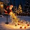 Festive Landscape Lighting for Home Solar Christmas Garden Stake Light, Santa Pouring Flowing LED String Lights, Colorful Magical Illuminated Outdoor