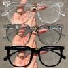 Eye Protection Black Frame Glasses Slimming Design Blue Light Blocking Plain Lens for Women Men