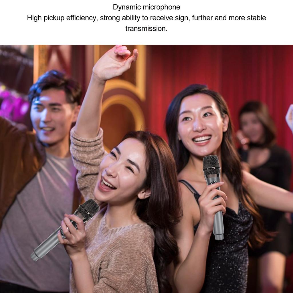 Vbestlife Professional Karaoke Microphone Set Wireless Handheld Dynamic Microphone with LED Display Easy Setup