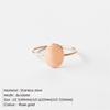 eManco Women's Gold-Plated Stainless Steel Geometric Oval Ring