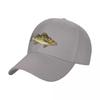 New Yellow Perch Fish Drawing Dark Green Baseball Cap Luxury Unisex Hat Trucker Hat Golf Hat Unisex Caps Unisex Womens