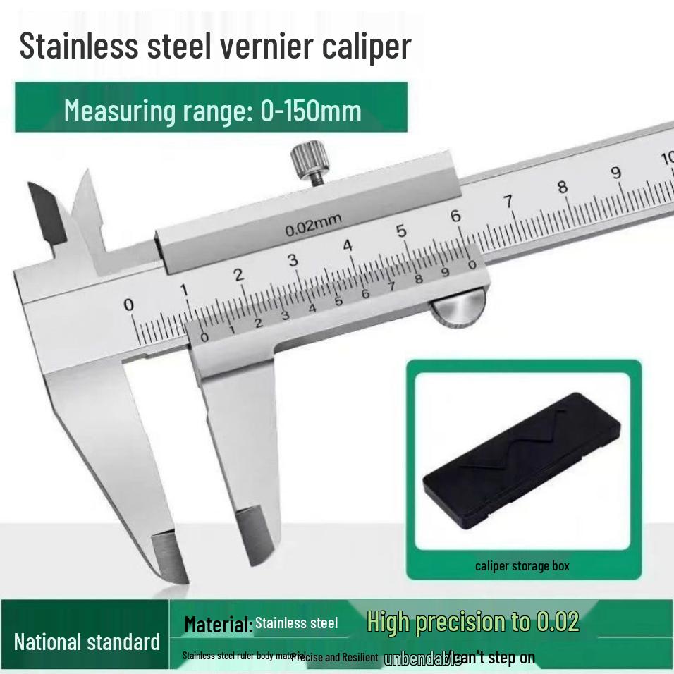 

Високоточний штангенциркуль з нержавіючої сталі для промислового та побутового використання, 0-150мм/200мм/300мм