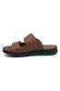 Taşpınar 204 100% Genuine Leather Orthopedic Men's Summer Comfortable Slippers With Adjustable Velcro